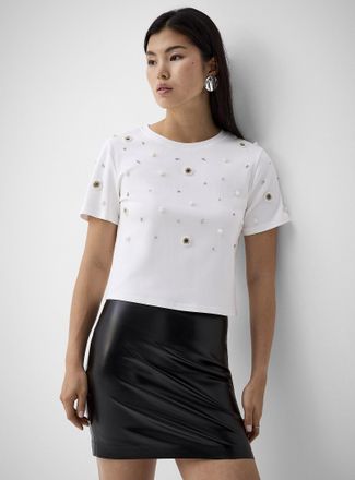 Icone Beads and eyelets boxy-fit T-shirt