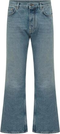 Off-white Katoenen Denim Straight Jeans - Heren - Flared Jeans - Blauw - W34 - Katoen - Jeans