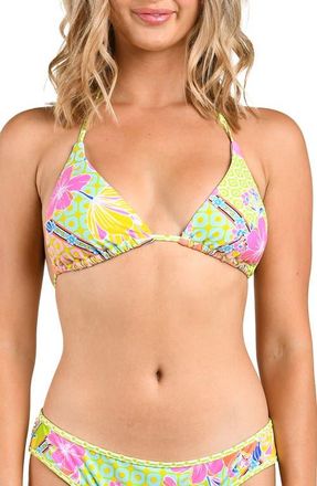 Citrus Across the Universe Triangle Bikini Top in Green Multi at Nordstrom, Size X-Small