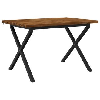 vidaXL Vidaxl 120 X 80 X 75 Cm Legno Di Acacia Massello Naturale E Nero
