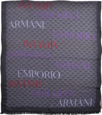 Emporio Armani Viscose Sjaal - Dames - Sjaals - Grijs - ONE Size - Polyester - Accessoires