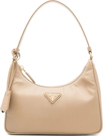 Prada Schoudertas met rits - Beige