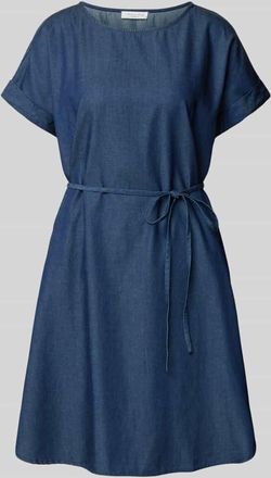 Christian Berg Knielanges Kleid mit Bindeg&uuml;rtel in Marine, Gr&ouml;&szlig;e 34