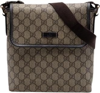 Gucci Pre-owned Canvas Crossbody Bag - Dames - Vintage Schoudertas - Bruin - ONE Size - Vintage