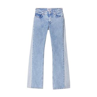 Moschino Straight Fit Jeans, female, Blue, W28, Low-rise Flared Jeans in Blue