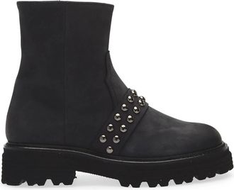 Cordani Womens Paige Moto-Inspired Boot In Midnight Nubuck