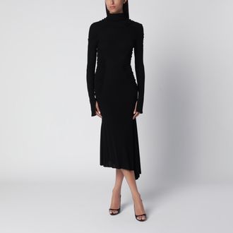 Victoria Beckham Abito midi nero in viscosa