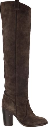 Laurence Dacade Suede Over the Knee Dark Brown Boots - 20s