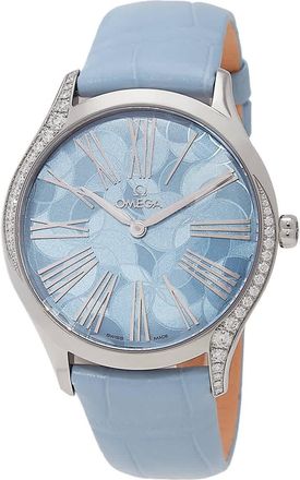 Omega De Ville Mini Tresor Quartz Blue Dial Ladies Watch 428.18.36.60.03.002