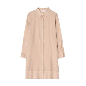 Busnel Raven Linen Dress - Dames - Shirt Kleedjes - Beige - S - Linnen - Kleedjes