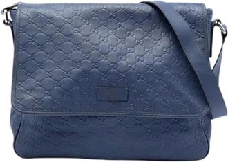 Gucci Pre-owned Cross Body Bags, female, Blue, Size: ONE SIZE Pre-owned Messenger Bag