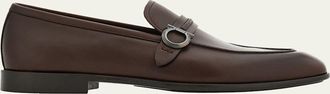 Ferragamo Mens Terence Leather Gancini Loafers