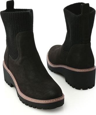 Mia Kara Sweater Knit Detailed Ankle Boots