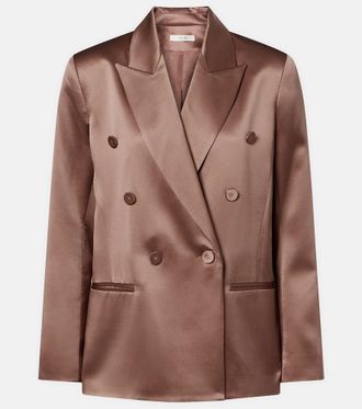 The Sei Double-breasted silk satin blazer