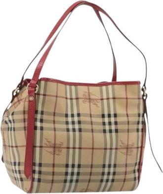 Burberry Pre-owned Vintage Schoudertas - Dames - Vintage Handtas - Beige - ONE Size - Leer - Vintage