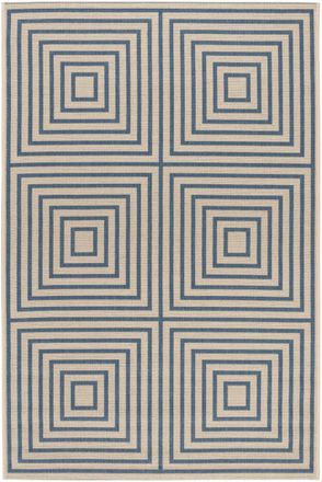 Safavieh Alfombra geom&eacute;trico de polipropileno beige/azul, 122 x 183 cm