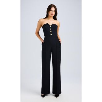 Generation Love Camilo Crepe Jumpsuit in Black at Nordstrom, Size 12