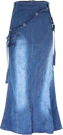 Generic Denim Skirt Womens Long Large Size - Denim Skirt for Women Elegant Denim Skirt A-line Mermaid Dress Long Pleated Skirt Bodycon Pencil Skirt Fishtail S