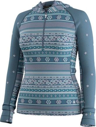 Smartwool Classic Thermal Merino BL 1/2 Zip Hoodie Merinopullover f&uuml;r Damen | grau/blau