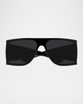 Saint Laurent Mens SL 806M Plastic Rectangle Sunglasses