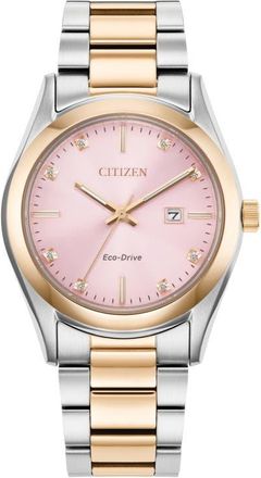 Citizen Sport Luxury Diamond Bracelet Watch, 33mm in Two-Tone at Nordstrom
