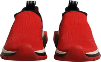 Dolce & Gabbana Red Sorrento Slip On Low Top Sneakers Womens Shoes (Pre-Owned)