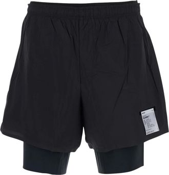 SATISFY Tech Silk 8 - Heren - Hardloop korte broeken - Zwart - L - Nylon - Fitness