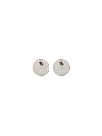 Versace Womens Coins Earrings Palladium - Gold Brass
