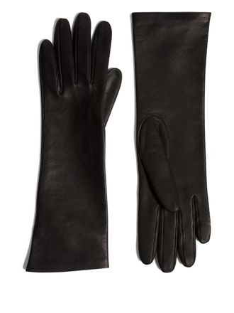 Khaite Remo leather gloves - women - Lambskin - 7 - Black