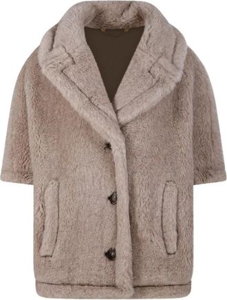 Max Mara Nepbont & Shearling Jas - Dames - Jassen - Beige - M - Nepbont - Jassen