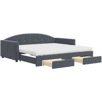 vidaXL Vidaxl - Sof&aacute; Cama Nido Con Cajones Terciopelo Gris Oscuro 100x200 Cm