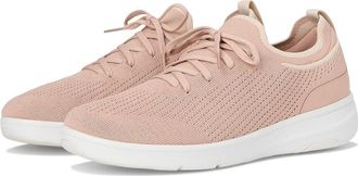 FitFlop Super-Q Knit Slip-On Laced Sneakers Womens Walking Shoes Beige Buff/Rose Gold : 6 M (B), Hair Calf