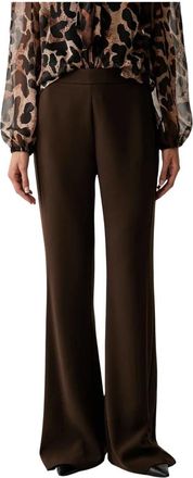 Twinset Wijde broek - Dames - Wijde Broeken - Bruin - M - Polyester - Broeken