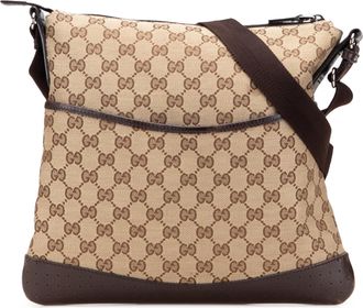Gucci Pre-owned Womens Monogram Crossbody Bag - Sage Green Textile - One Size