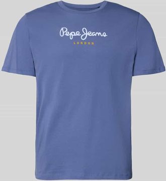 Pepe Jeans London Regular Fit T-Shirt aus reiner Baumwolle Modell EGGO in Marine, Gr&ouml;&szlig;e XXL