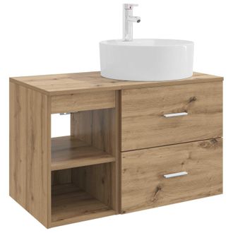 vidaXL Juego De Muebles De Ba&ntilde;o 2 Pcs Roble Artesanal Vidaxl