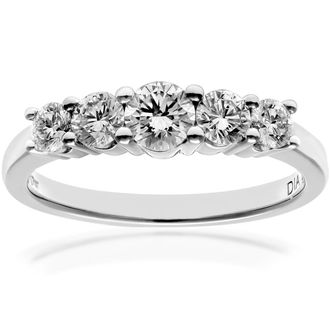 Diamant L'éternel Eternity Ring, 18kt witgoud IJ/I ronde briljant gecertificeerde diamanten ring, 0,75 ct diamantgewicht