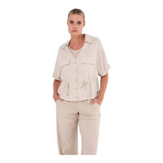 ZiZo Overhemden, Dames, Beige, M, Leer, Toanne Jacket