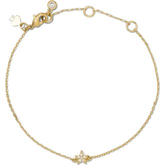 Kate Spade New York youre a gem mini star pav&eacute; bracelet in Clear/Gold at Nordstrom