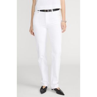 Frame Denim Le Sleek High Waist Straight Leg Jeans in White at Nordstrom, Size 26