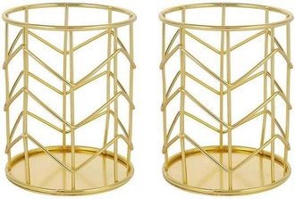 OEM Jhubers - Portal&aacute;pices Dorado - Organizador De Escritorio - 2 Piezas - Hierro - Duradero - Seguro Y No T&oacute;xico - Dimensiones 8 X 10 Cm