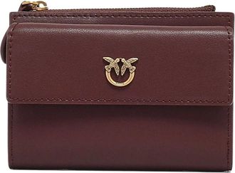 Pinko Pinko, Accessoires, Dames, Bruin, ONE Size, Leer, Compact Portemonnee