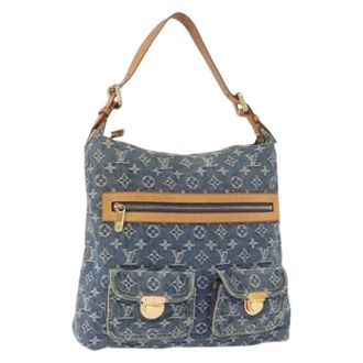Louis Vuitton Pre-owned Monogram Denim Shoulder Bag - Dames - Pre-owned - Blauw - Maat: ONE Size Denim