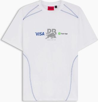 HUGO BOSS Mens Wordmark Graphic Crew Neck Short Sleeve Competition T-Shirt - White - Size: 38