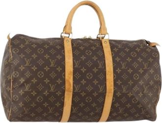Louis Vuitton Pre-owned Boston Bag - Dames - Vintage Weekendtas - Bruin - ONE Size - Leer - Vintage