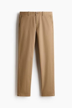 H&M Slim Fit Cotton Chinos in Dark Beige at Nordstrom, Size 28