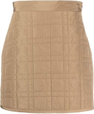 Brunello Cucinelli Quilted Beige A-Line Skirt, Brand Size 42 (US Size 8)