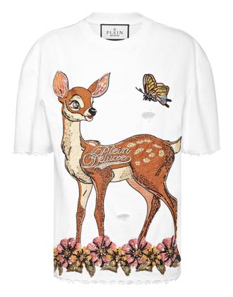 Philipp Plein Man Fit Destroyed T-Shirt Fairy