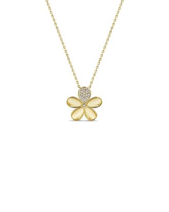 Sabrina Designs 14K 0.13 Ct. Tw. Diamond Flower Necklace