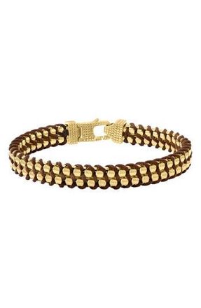 Effy Mens Cord Wrapped Chain Bracelet in Gold at Nordstrom Rack, Size 8.5